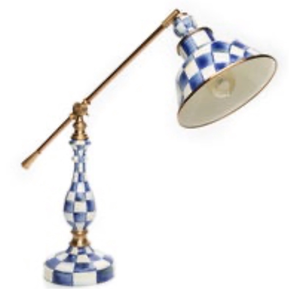 Mackenzie Childs Royal Check Table Lamp NIB